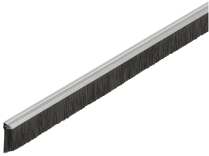 Bürstendichtung mit dichtem Besatz zum Einnuten aus Stahl mit PP Bürste schwarz