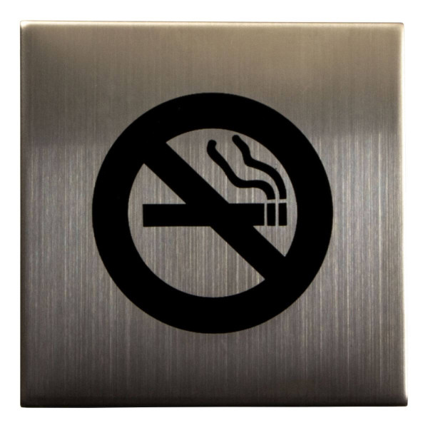Gedotec Symbol "Nichtraucher" aus Edelstahl selbstklebend, 75 x 75 mm