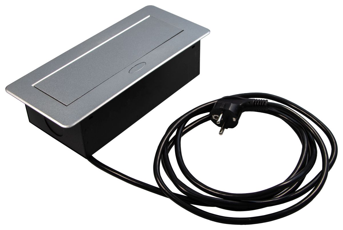 Design Light Steckdosen-Element KOMBIBOX mit Klappdeckel 2  Schuko-Steckdosen und 2 USB-B