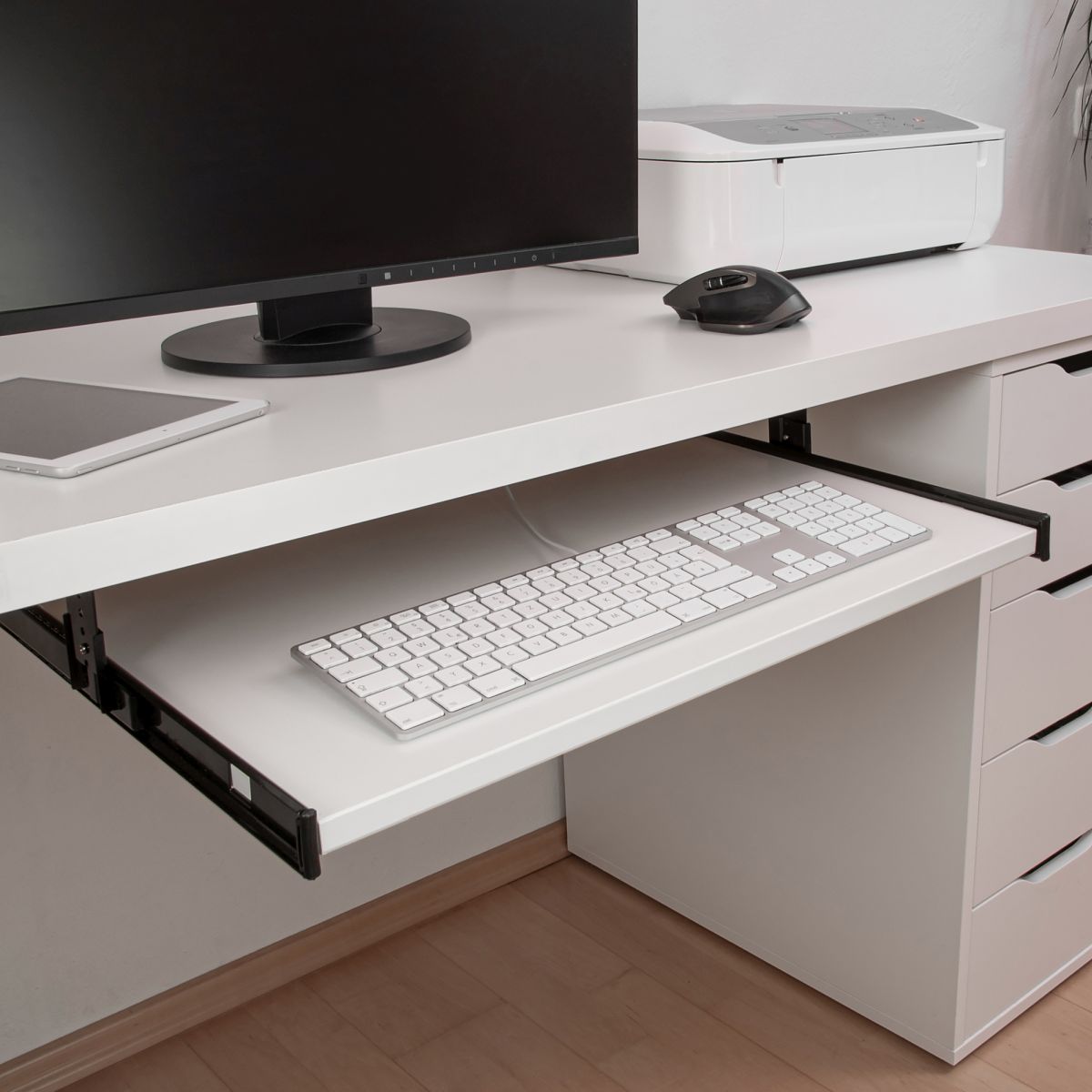 EisenRon Tastaturauszug weiss 80x30 cm Nutzhöhe 57mm Schublade Auszug für Tastatur 