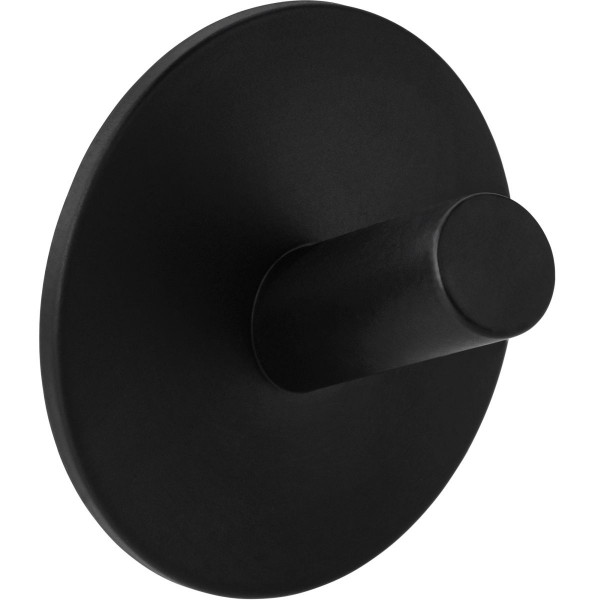 Gedotec Garderobenhaken ROUND aus Stahl selbstklebend schwarz
